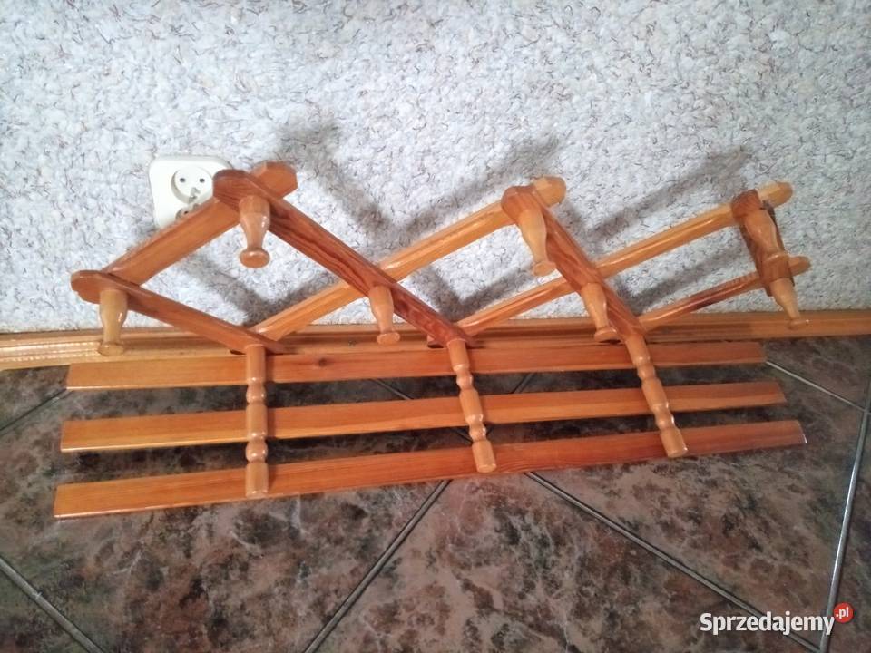 Wieszak drewniany z półką 7 uchwytów zachodniopomorskie Pyrzyce