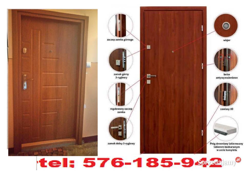 Drzwi z montażem RĘKI zewnętrzne akustyczne Chorzów