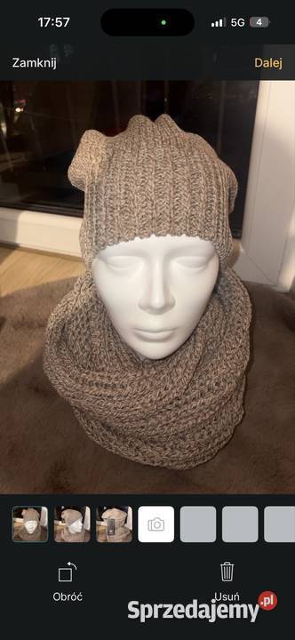 Damski komplet zimowy z merino Czapka komin Nowy Targ