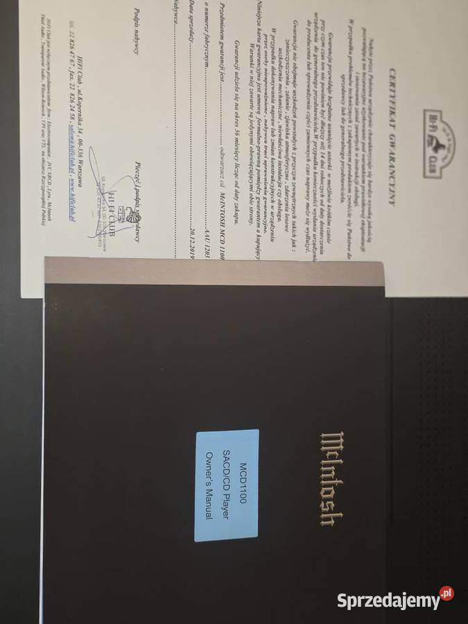 Mcintosh MCD 1100 CDSACDDACPREAMP Gdańsk