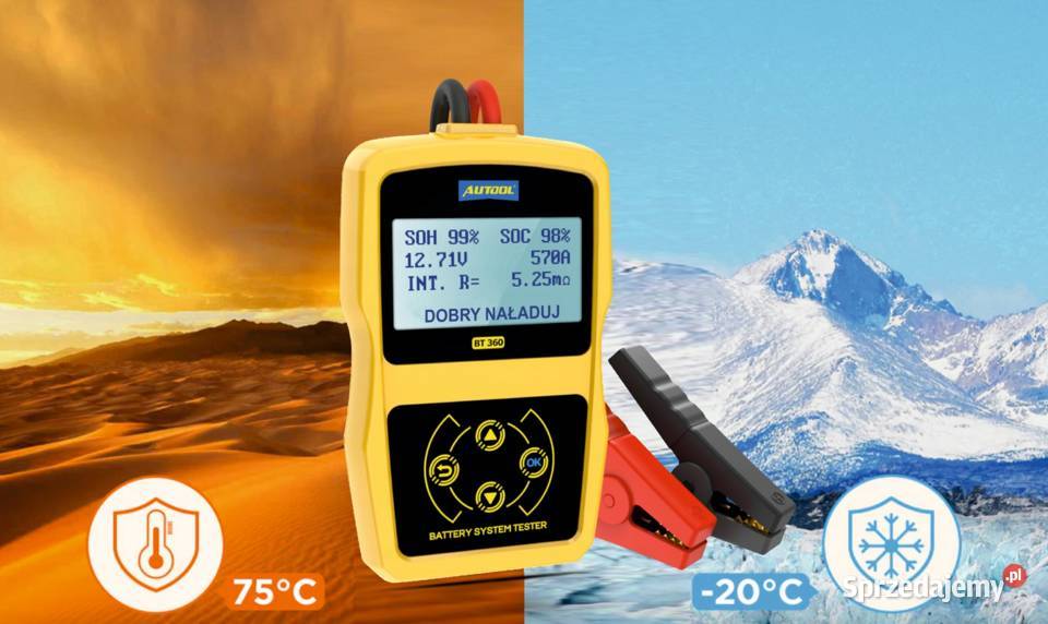 AUTOOL BT360 Tester akumulatorów Certyfikat
