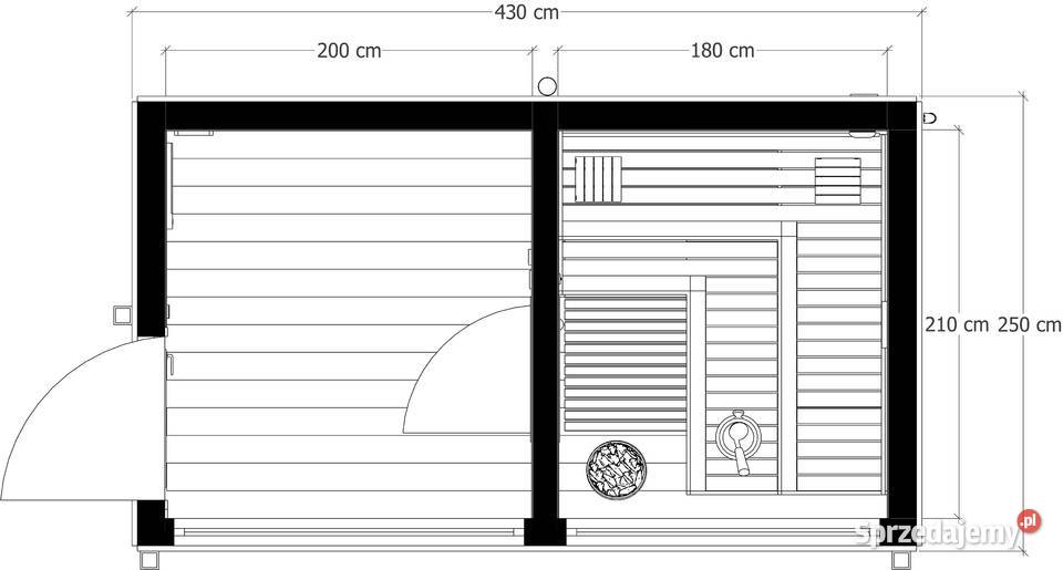 Sauna ogrodowa Xavier XL 430 x 250 Kraków