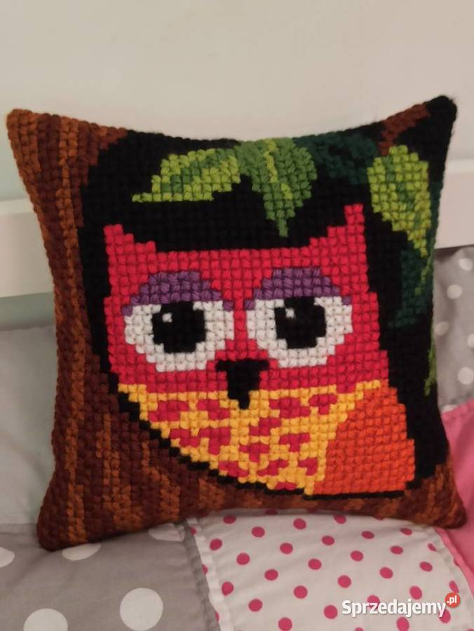 Poduszka Sówka haft krzyżykowy Skierdy