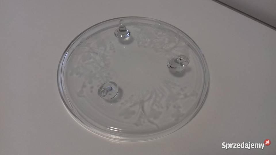 Patera szklana okrągła ze szlifem Vintage do Kraków