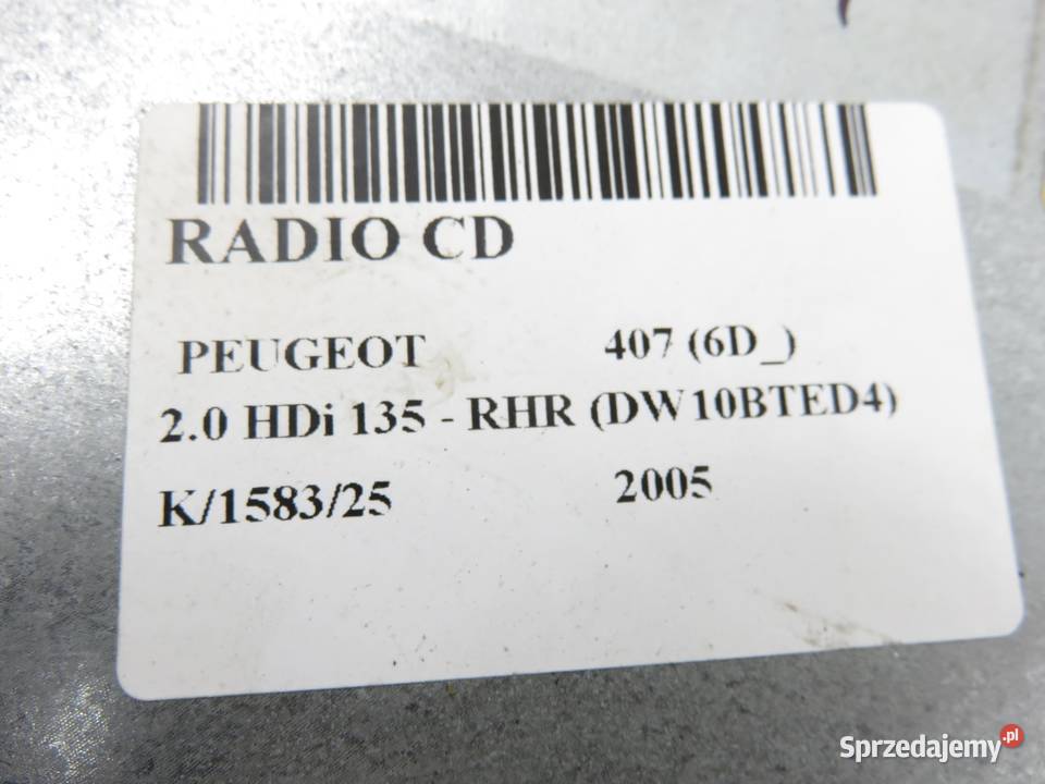 RADIO PEUGEOT 407 6D