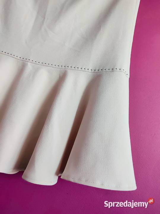 Elegancka Kremowa Spódnica Midi Styl Syrenkowy Bez wzoru Suwałki sprzedam