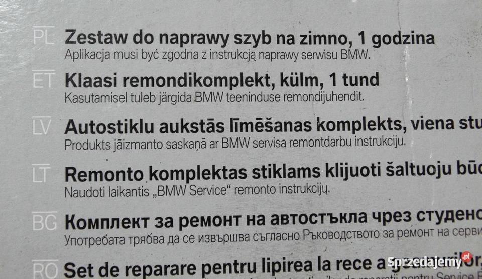 Zestaw naprawczy do szyb klej na zimno BMW OE Biała Nyska