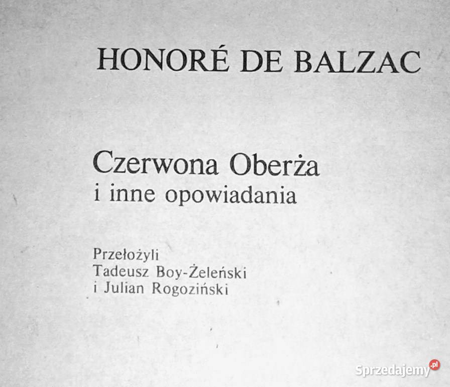 Czerwona Oberża i inne opowiadania Honor de Chełm sprzedam