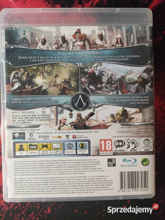 Assassins Creed Brotherhood 3 Sony Playstation 3 wielkopolskie