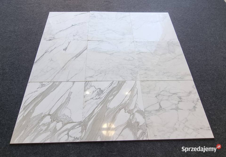 PŁYTKI MARMUROWE BIANCO CALACATTA DUŻE 60X60X1 Płytki podłogowe dolnośląskie Bielawa