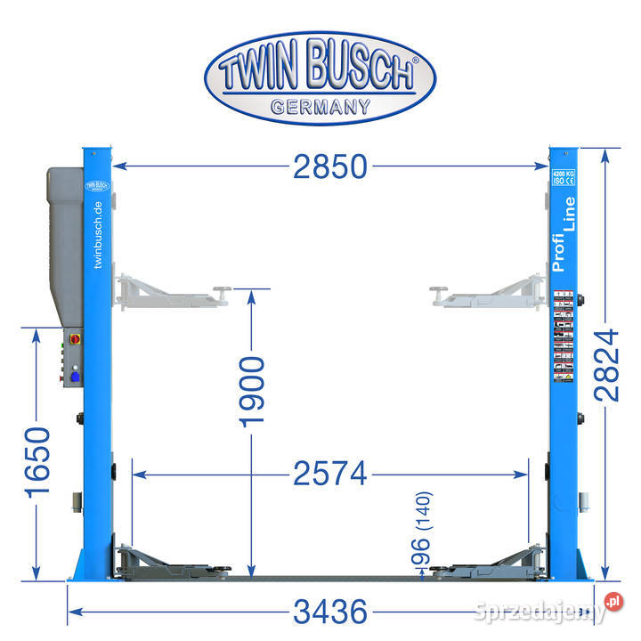 Podnośnik Dwukolumnowy TW 242 PE Profi Line Narzędzia warsztatowe sprzedam