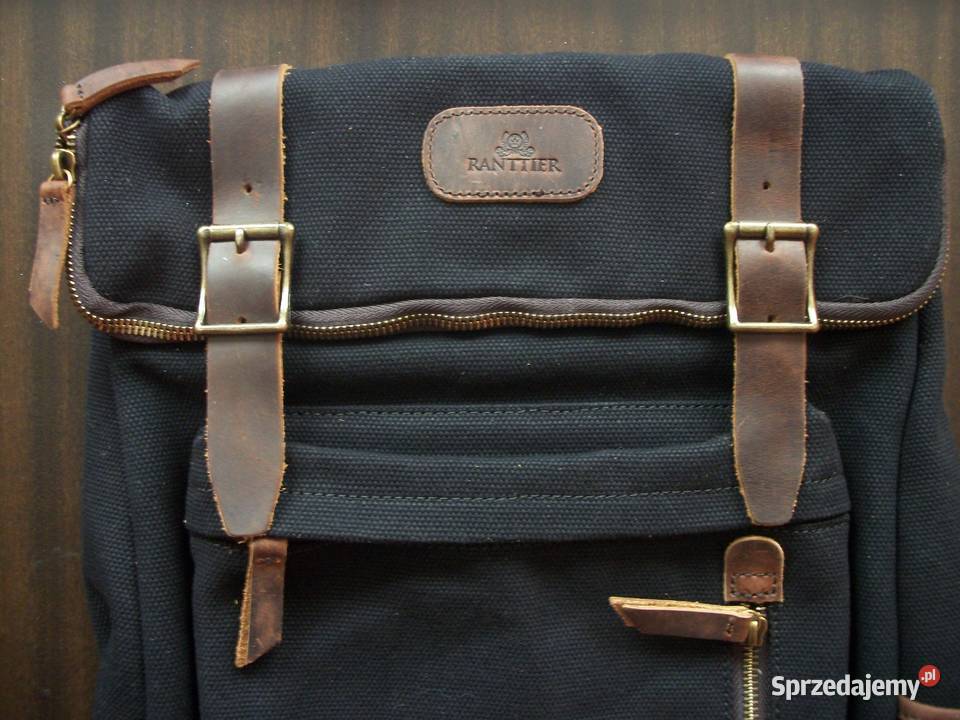 Ranttier plecak wodoodporny płótno skóra black Pozostałe Wolsztyn