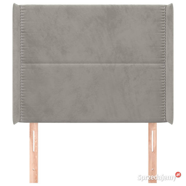 Zagłówek uszak jasnoszary 83x16x118128 aksamit