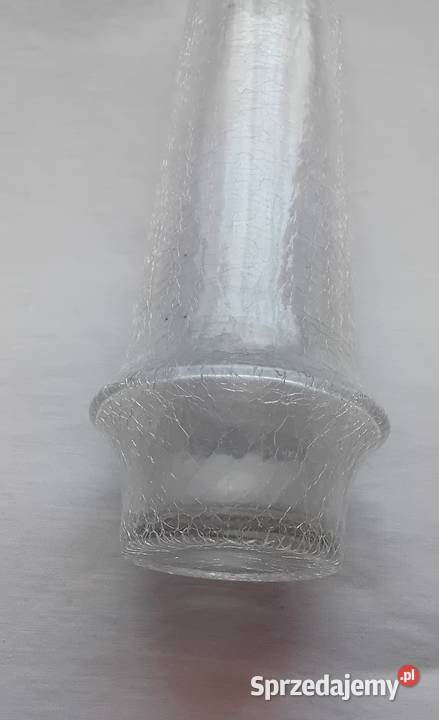 Wazon Crackle Glass huta Ingrid Glas lata 70e