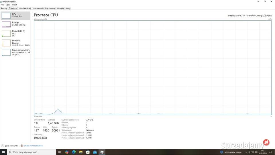 Komputer gamingowy RTX 3060 12 GB i59400F 20 GB sprzedam