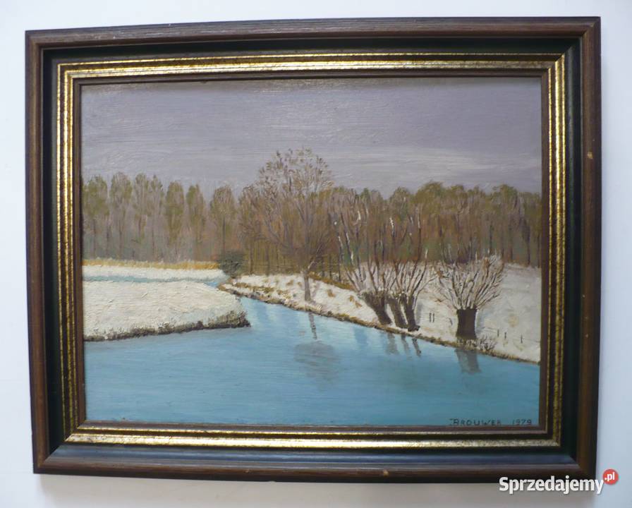 Obraz olejny Pejzaż zimowy