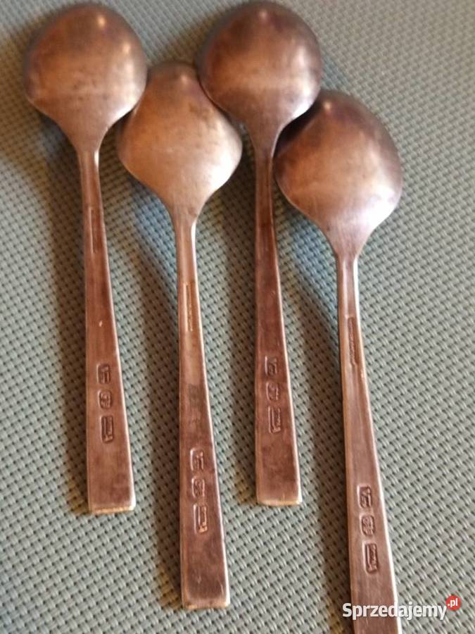 Stare 4 podwinie posrebrzane łyzeczki angielskie Warszawa