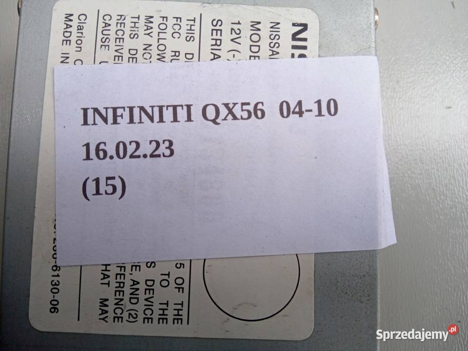 MODUŁ KAMERY TYŁ INFINITI QX56 20042010 Nowy Tomyśl