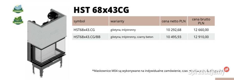 HITZE Kominek trójstronny HST 6843CG Wkłady kominowe