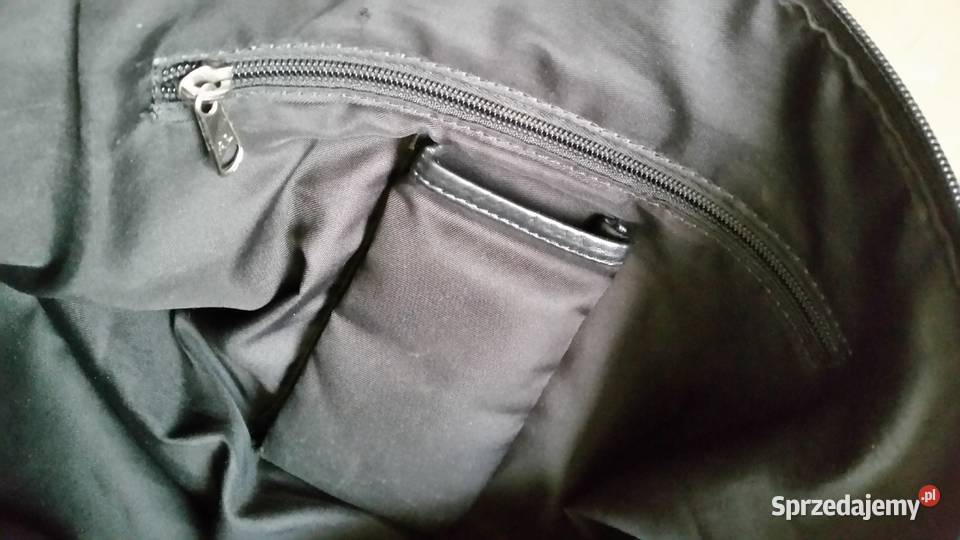 Czarna torba damska skora naturalna 32cm lubelskie Puławy