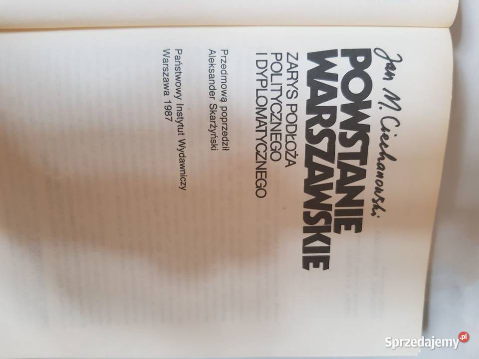 Powstanie Warszawskie Ciechanowski Jan ZARYS Rok wydania 1987 świętokrzyskie Kielce