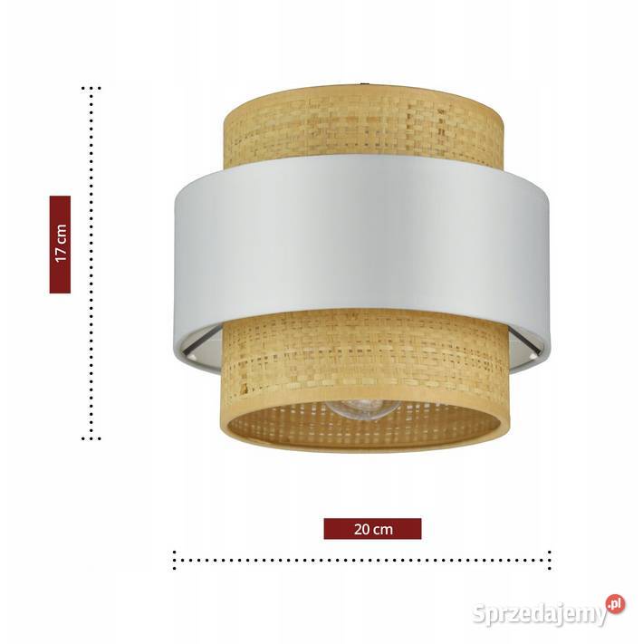 Lampa Sufitowa Żyrandol Biała Czarna Rattan BOHO Choroszcz