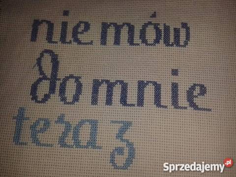 Haft krzyzykowy napisy Wieluń