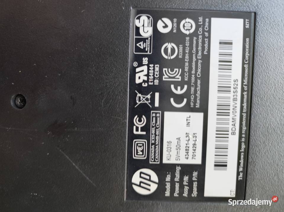 HewlettPackard HP klawiatura USB świętokrzyskie
