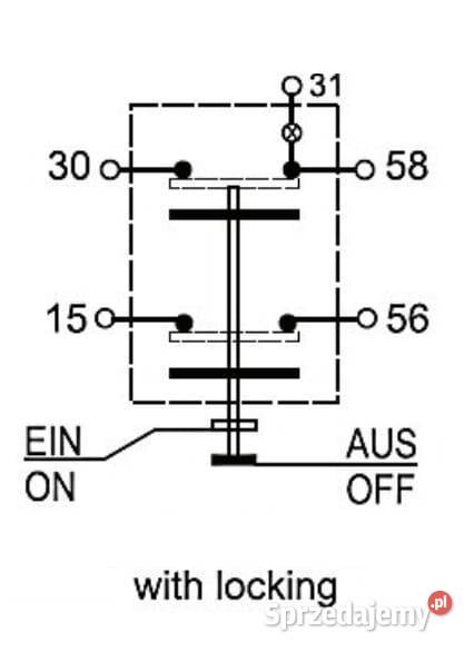 Przełącznik przyciskowy oświetlania okrągły Kamionna sprzedam