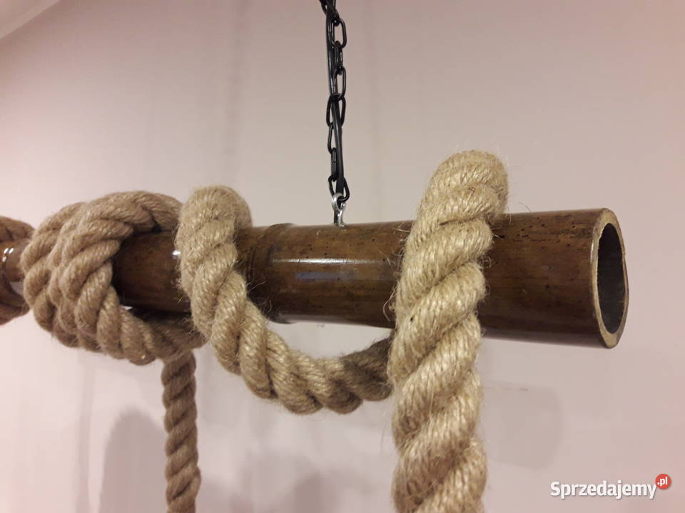 Lampa wisząca BAMBOO z liny jutowej 4xE27 Wałcz sprzedam