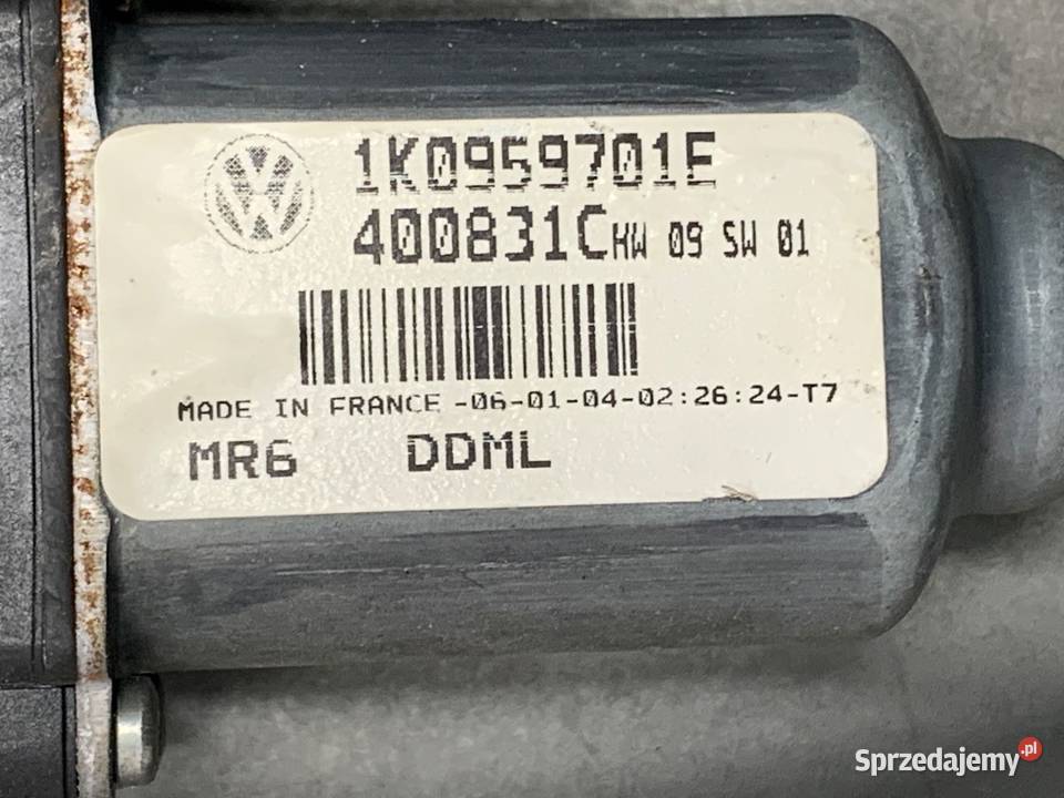 PODNOŚNIK SZYBY LEWY PRZÓD VW GOLF V 1K0959701E osobowe Mechanizmy opuszczania szyb