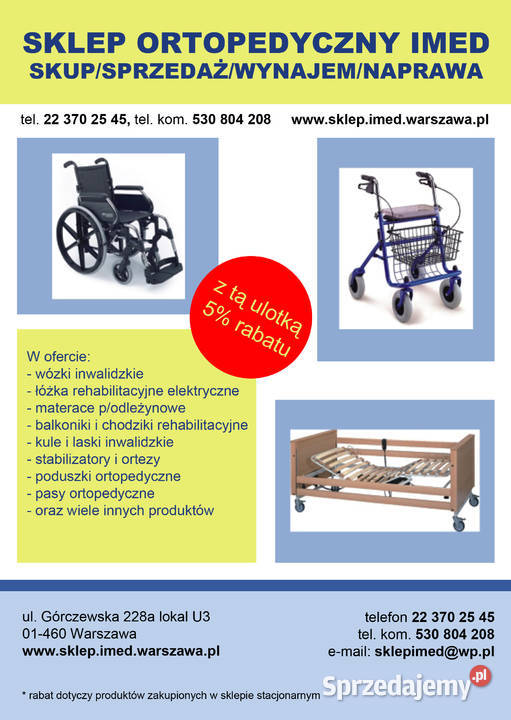 Łóżka Rehabilitacyjne używane Warszawa mazowieckie