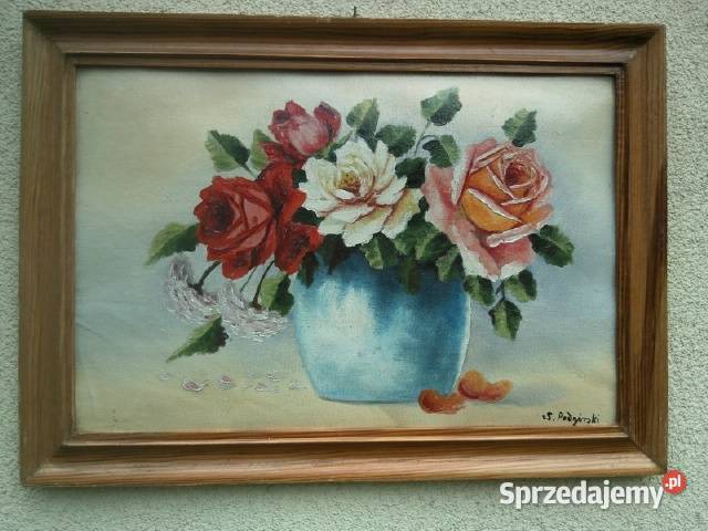 Obraz Olejny Kwiaty w wazonie Stanisław