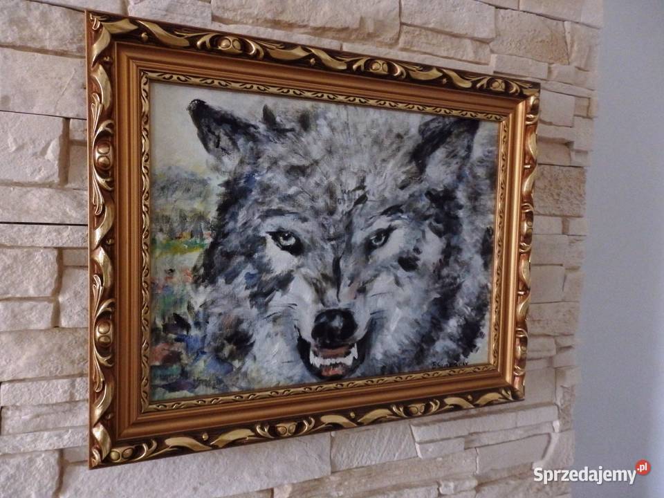 Obraz olejny WILK Malarstwo Rabka-Zdrój