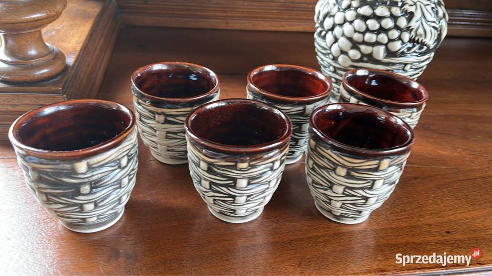 Zestaw ceramiczny Karafka i 6 czarek Gdańsk
