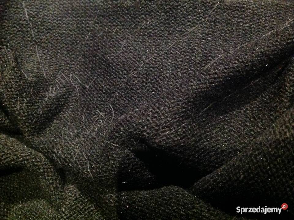 Efektowana Czarna Mini Sukienka Sweterkowa Nowa Sól