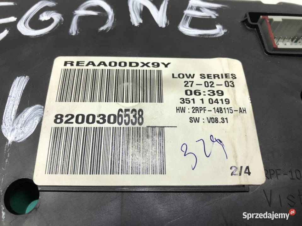 LICZNIK ZEGARY RENAULT MEGANE II 8200306538 16 osobowe