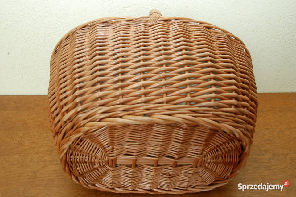 Stary duży koszyk wiklinowy na grzyby owoce Warszawa