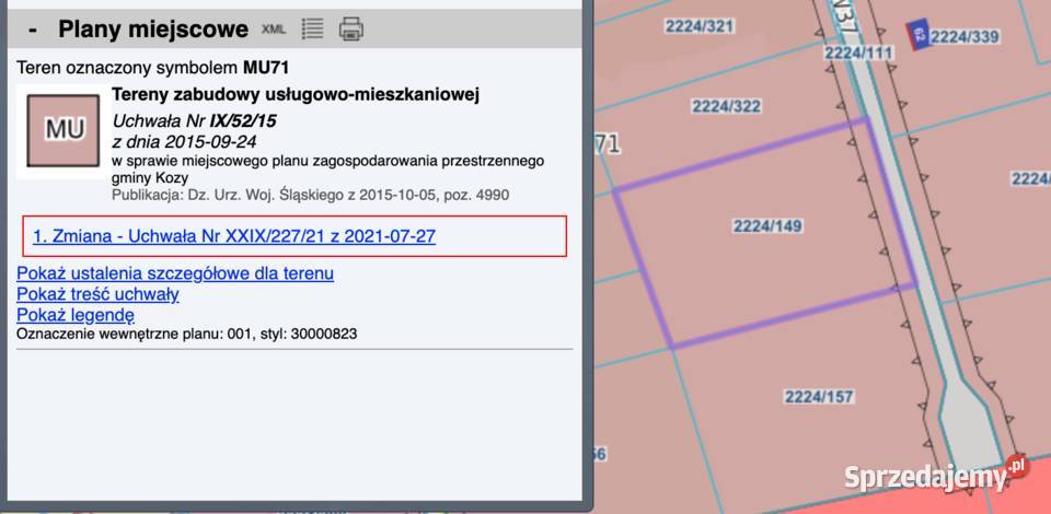 KOZY Unikatowa działka 30a Deweloperka Biznes Sprzedaż