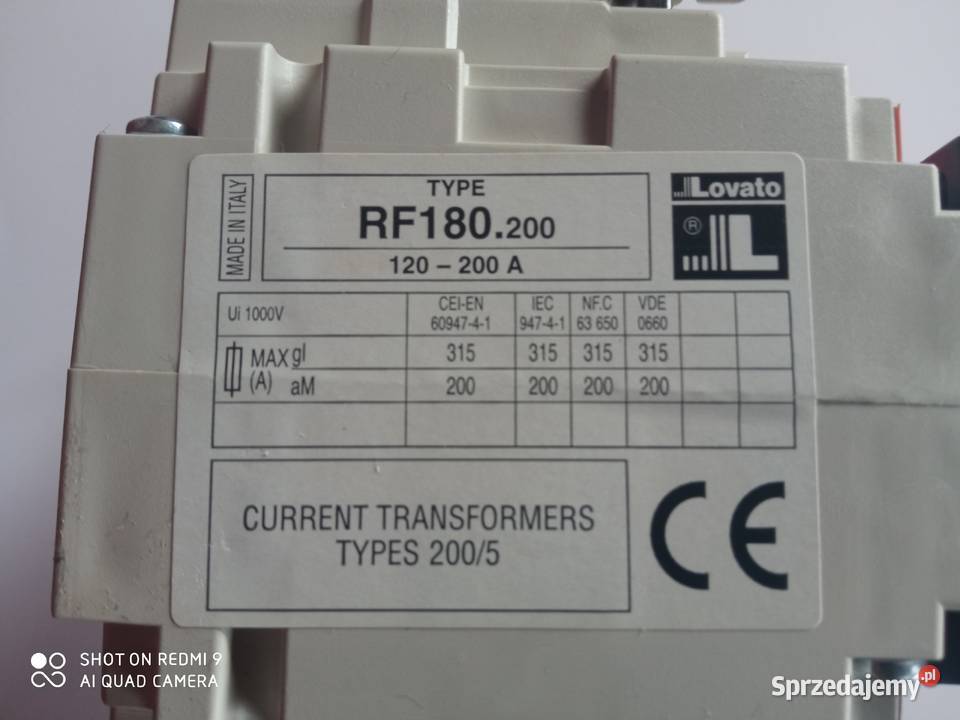 Wyłącznik termiczny 3x200A 11RF 180 200 LOVATO Żagań