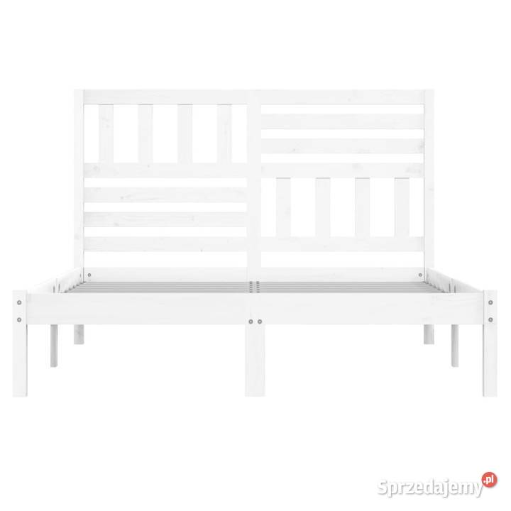 Rama łóżka biała lite drewno sosnowe 140x190