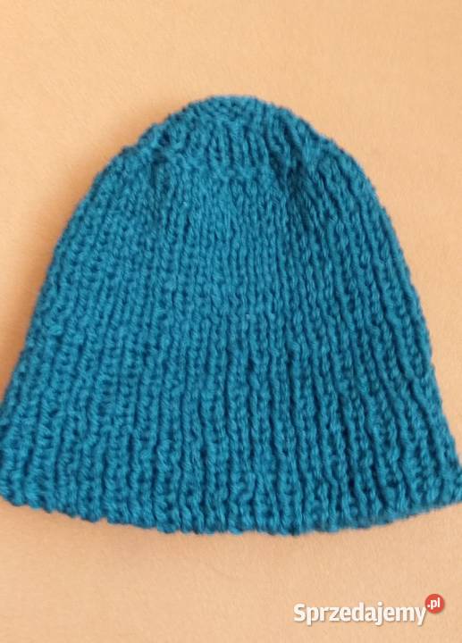 Czapka wełniana kolorowa zielona ażurowa Łódź sprzedam