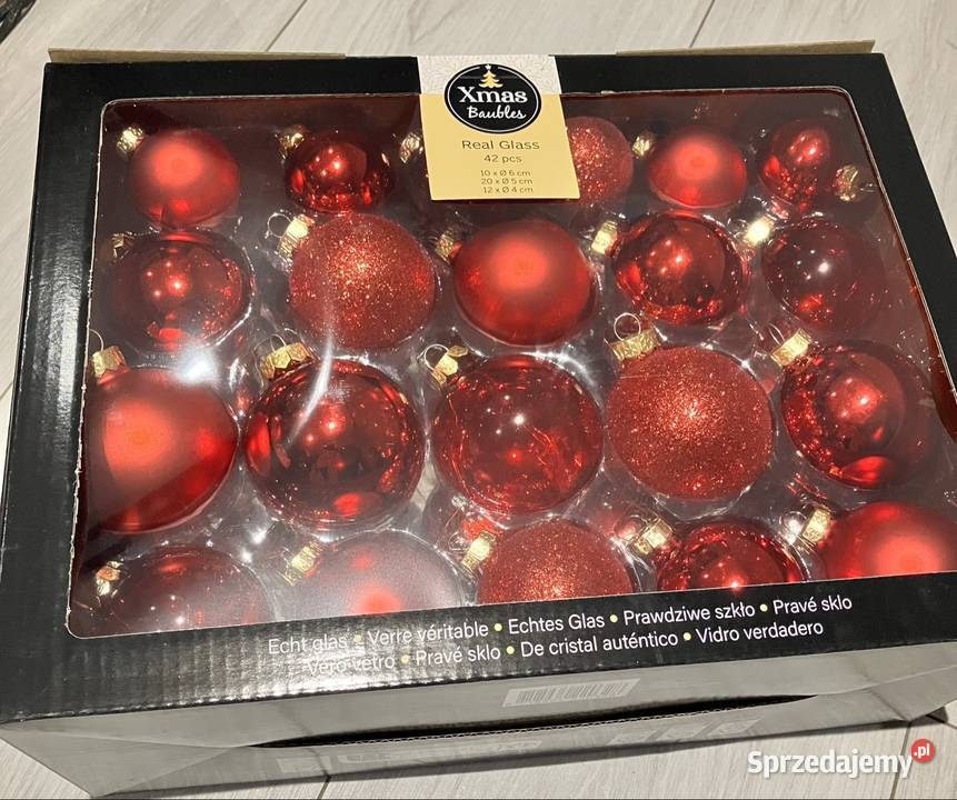 Szklane bombki choinkowe zestaw 42 różne kolory Kraków