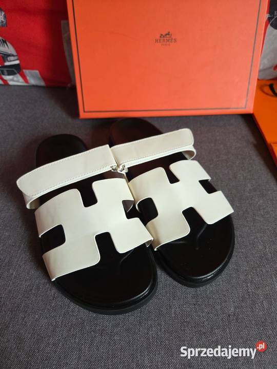Klapki Hermes skóra naturalna 41 Łódź sprzedam