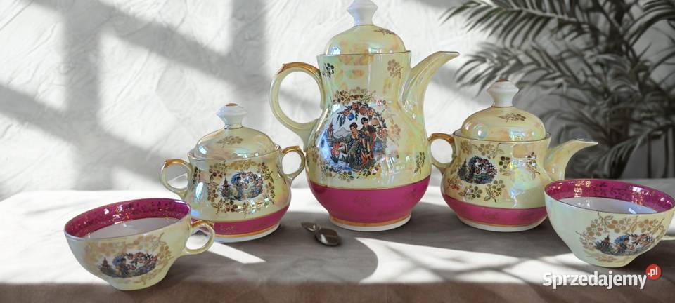 Piękny stary zestaw kawowy z manufaktury SEP dolnośląskie Legnica