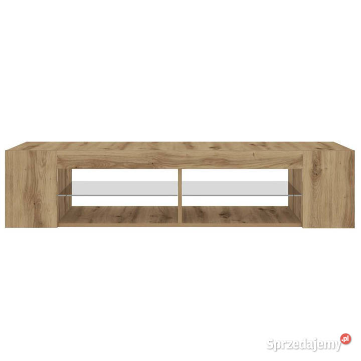 Szafka pod TV z oświetleniem LED dąb artisan