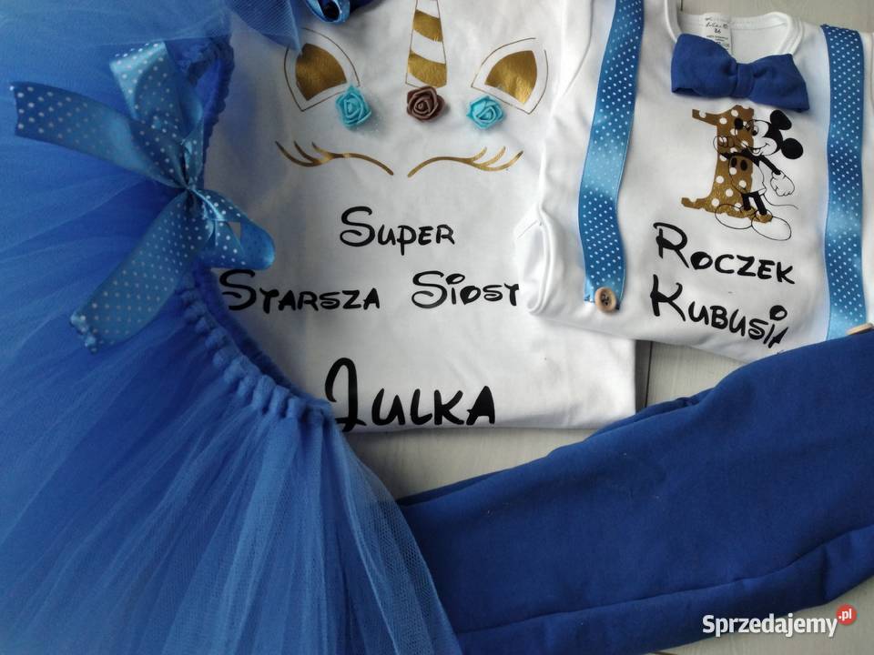 Komplet na roczek chłopca krata ciasteczkowy 12m+ łódzkie