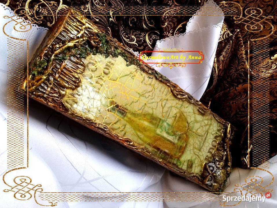 Pudełko na wino decoupage rękodzieło prezent Warszawa