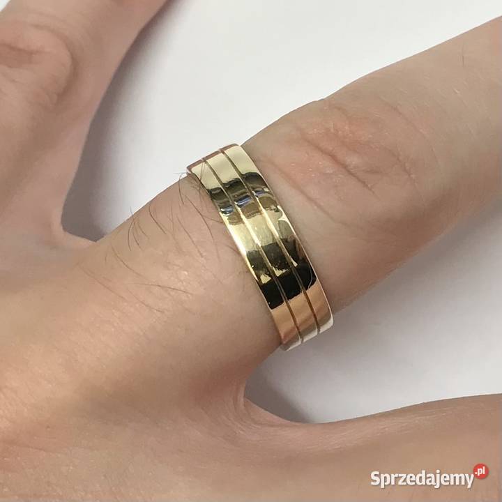 Złota OBRĄCZKA ślubna damska 585 14K ZDOBIONA Warszawa