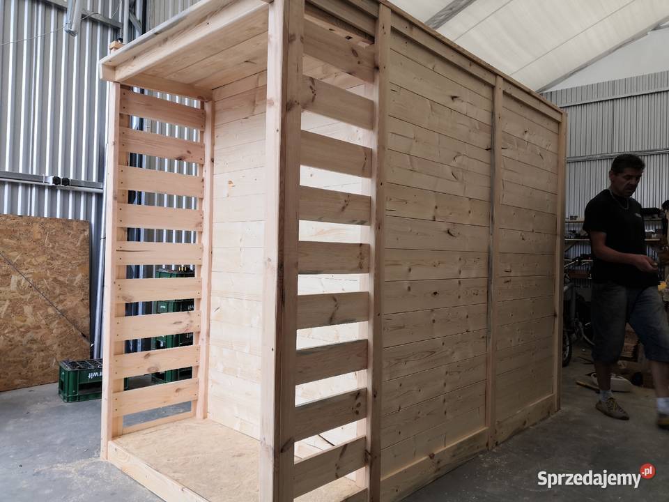 Domek ogrodowy narzędziowy drewutnia stolik Kawnice